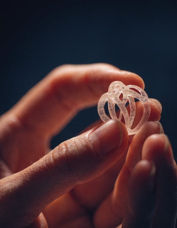 Modelo de cera de un anillo, impresión 3D de precisión